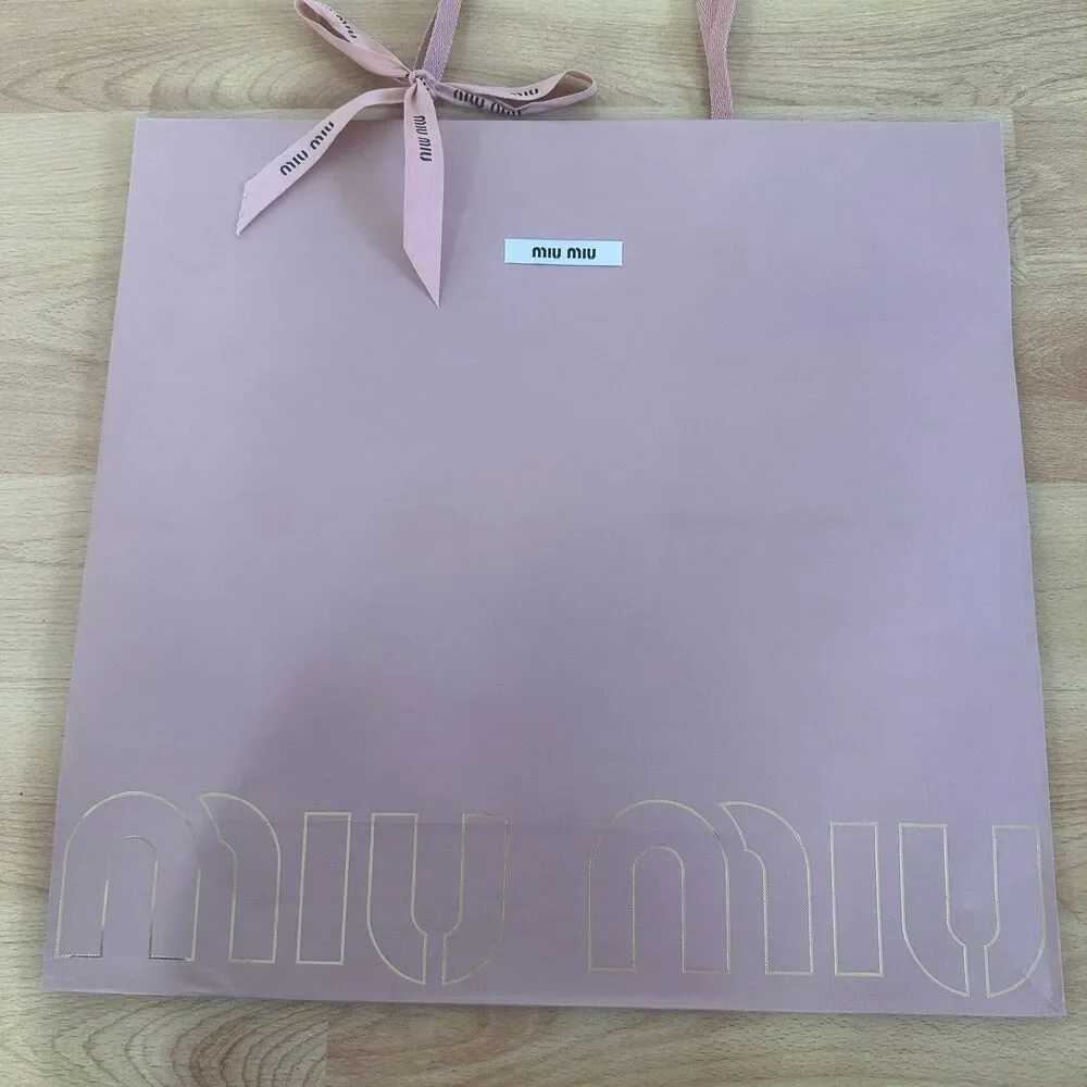 Miu Miu Paper Shopping Bag - pink large, 16.5